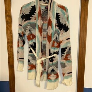 Rock & Roll Denim Aztec Patterned Women's Cardigan